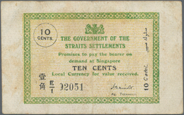 Straits Settlements: Government Of The Straits Settlements 10 Cents 1917, P.6b, Still Nice With Stro - Malaysia