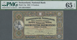 Switzerland / Schweiz: Schweizerische Nationalbank Set With 4 Banknotes 5 Franken 1952, P.11p, All P - Switzerland