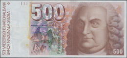 Switzerland / Schweiz: 500 Franken 1976, P.58a, Very Nice Condition With A Few Soft Folds And Minor - Switzerland