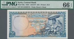 Syria / Syrien: Central Bank Of Syria 25 Pounds 1958, P.89a, PMG Graded 66 Gem Uncirculated EPQ. - Syrië