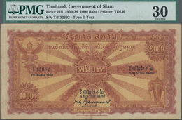 Thailand: Government Of Siam 1000 Baht October 1st 1930, P.21b, Very Rare And Highest Denomination O - Tailandia