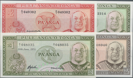 Tonga: Government Of Tonga Set With 4 Banknotes Comprising ½ Pa'anga 1977 P.18 (XF), 2x 1 Pa'anga 19 - Tonga