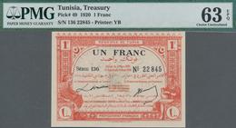 Tunisia / Tunisien: Régence De Tunis - Direction Générale Des Finances 1 Franc 1920, P.49, Excellent - Tunesien