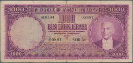 Turkey / Türkei: 1000 Türk Lirasi L. 1930 (1951-1961) "Atatürk" - 5th Issue, P.172, Larger Border Te - Türkei