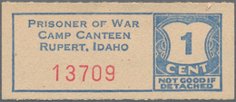 United States Of America: POW Camp Canteen Rupert. Idaho Set With 3 Vouchers 1, 10 And 25 Cents ND(1 - Andere & Zonder Classificatie