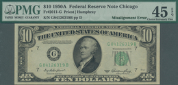 United States Of America: 10 Dollars 1950A Fr#2011-G, Misalignment ERROR On Back, Front Side Correct - Altri & Non Classificati