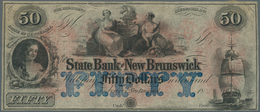 United States Of America: New Jersey, State Bank At New Brunswick 50 Dollars 18xx Remainder Without - Autres & Non Classés