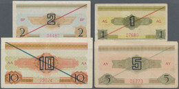 Vietnam: Vietnam, Ho Chi Minh Trail, Military Commodity Coupons, Third Series Set With 1 (F), 2 (F), - Vietnam