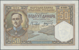 Yugoslavia / Jugoslavien: Kingdom Of Yugoslavia Set With 5 Banknotes Comprising 100 Dinara 1929 With - Jugoslavia