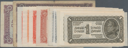 Yugoslavia / Jugoslavien: Set With 14 Banknotes Of The 1944 Partisan Issue, Comprising 3x 1, 2x 5, 3 - Jugoslavia