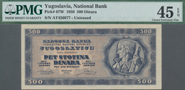 Yugoslavia / Jugoslavien: National Bank Of Yugoslavia 500 Dinara 1950, P.67W, Unissued Series, Excel - Yougoslavie