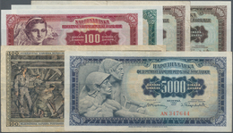 Yugoslavia / Jugoslavien: Set With 6 Banknotes Comprising 100 Dinara 1953, 100, 500, 2x 1000 And 500 - Yugoslavia