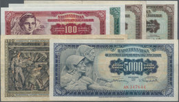 Yugoslavia / Jugoslavien: Set With 6 Banknotes Comprising 100 Dinara 1953, 100, 500, 2x 1000 And 500 - Yougoslavie