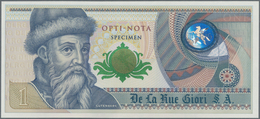 Testbanknoten: Bundle Of 100 Pcs. Test Notes By De La Rue Giori S.A. OPTI-NOTA "1" With Portrait Of - Fiktive & Specimen