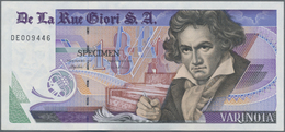 Testbanknoten: Bundle Of 100 Pcs. Test Notes By De La Rue Giori S.A. VARINOTA "1" With Portrait Of L - Specimen