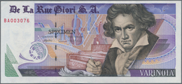 Testbanknoten: Bundle Of 100 Pcs. Test Notes By De La Rue Giori S.A. VARINOTA "1" With Portrait Of L - Specimen