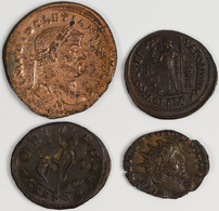 Römische Kaiserzeit: Lot 4 Münzen, Dabei Follis Von Diocletianus (284-305) Aus Treveri; Follis Von L - Autres & Non Classés