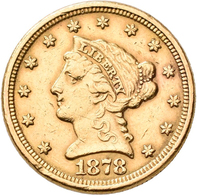 Vereinigte Staaten Von Amerika - Anlagegold: 2½ Dollars 1878 Coronet Head, KM# 72, Friedberg 114. 4, - Autres & Non Classés