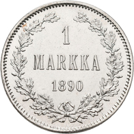 Finnland: Unter Russischen Herrschaft, Alexander III. 1881-1894: 1 Markka 1890. KM# 3.2. 5,06 G. Rau - Finnland