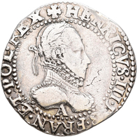 Frankreich: Henry III. 1574-1589: Lot 2 Münzen, Demi Franc 1587 A + 1578 G, Nicht Näher Bestimmt, üb - Autres & Non Classés