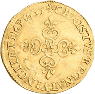 Frankreich: Louis XIII. 1610-1643: Ecu D'or 1635 A, Paris. Friedberg 398, 3,34 G, Bearbeitungsspuren - Sonstige & Ohne Zuordnung