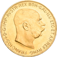 Österreich - Anlagegold: Franz Joseph I. 1848-1916: Lot 5 Goldmünzen: 5 X 100 Kronen 1915 (NP), KM# - Oostenrijk