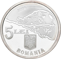 Rumänien: 5 Lei 2006, 150 Jahre Europ. Kommission Der Donau / Danube. KM# 213. 31,103 G (1 OZ), 999/ - Roemenië