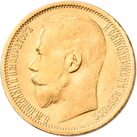 Russland - Anlagegold: Nikolaus II. 1894-1917: Lot 4 Goldmünzen: 5 Rubel 1899; 7,5 Rubel 1897; 10 Ru - Rusland