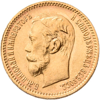 Russland - Anlagegold: Nikolaus II. 1894-1917: 5 Rubel 1902. KM Y# 62, Friedberg 180. 4,31 G, 900/10 - Rusland