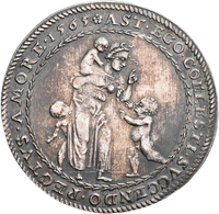 Schweiz: Zürich: Silbermedaille 1565 Von J. Stampfer, Auf Glauben Und Liebe. Mutter Mit Drei Kindern - Autres & Non Classés