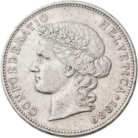 Schweiz: Eidgenossenschaft: 5 Franken 1889 B. 24,93 G, HMZ 2-1198b, Sehr Schön. - Other & Unclassified