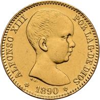 Spanien - Anlagegold: Alfonso XIII. 1886-1931: 20 Pesetas 1890 (1890), Gold 900/1000; 6,39 G, Friedb - Sonstige & Ohne Zuordnung