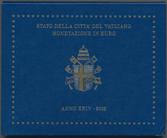 Vatikan: Johannes Paul II. 1978-2005: Kursmünzensatz 2002, 1 Cent Bis 2 Euro, Im Originalfolder (lei - Vatican