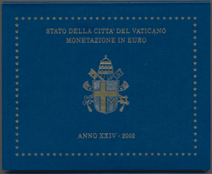 Vatikan: Johannes Paul II. 1978-2005: Kursmünzensatz 2002, 1 Cent Bis 2 Euro, Im Originalfolder. Auf - Vaticaanstad