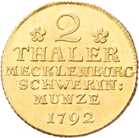 Altdeutschland Und RDR Bis 1800: Mecklenburg-Schwerin, Friedrich Franz I. 1785-1837: 2 Taler 1792. 3 - Autres & Non Classés
