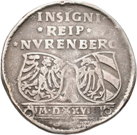 Altdeutschland Und RDR Bis 1800: Nürnberg: 1/3 Guldengroschen 1527, Mit Titel Karl VI. . Zwei Wappen - Sonstige & Ohne Zuordnung