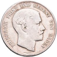 Baden: Friedrich I. 1852-1907: Vereinsdoppeltaler 1854, AKS 114, Jaeger, Henkelspur, Schön-sehr Schö - Sonstige & Ohne Zuordnung