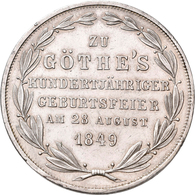 Frankfurt Am Main: Freie Stadt: Doppelgulden 1849 (Zwey Gulden), Goethe's 100. Geburtstag, AKS 41, D - Andere & Zonder Classificatie