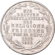 Frankfurt Am Main: Freie Stadt: Doppelgulden 1855 (Zwey Gulden), Religionsfrieden, AKS 42, Jaeger 49 - Sonstige & Ohne Zuordnung