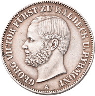 Waldeck-Pyrmont: Georg Victor 1852-1893: Vereinstaler 1867 A, AKS 45, Jaeger 45, Winz. Kratzer, Sehr - Sonstige & Ohne Zuordnung