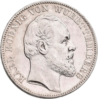 Württemberg: Karl 1864-1891: Vereinstaler 1870, Klein/Raff 113.5, AKS 126, Jaeger 85, Sehr Schön. - Other & Unclassified