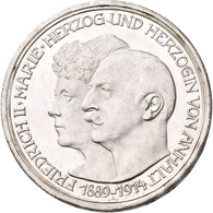 Anhalt: Friedrich II. 1904-1918: 3 Mark 1914 A, Silberhochzeit Mit Gemahlin Marie Von Baden, Jaeger - Taler En Doppeltaler