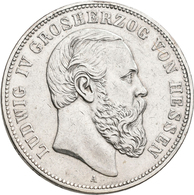 Hessen: Ludwig IV. 1877-1892: 5 Mark 1888 A, Nur 9.000 Ex., Kratzer, Sehr Schön. - Taler & Doppeltaler