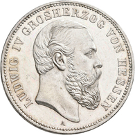 Hessen: Ludwig IV. 1877-1892: 5 Mark 1891 A, Nur 25.060 Ex., Feine Kratzer, Sonst Vorzüglich - Stemp - Taler Et Doppeltaler