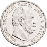 Preußen: Wilhelm I. 1861-1888: 5 Mark 1874 A, Jaeger 97, Kleinste Randfehler, Winzige Kratzer, Sonst - Taler & Doppeltaler