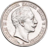 Preußen: Wilhelm II. 1888-1918: 2 Mark 1888 (kleiner Adler), Jaeger 100, Zaponiert, Vorzüglich. - Taler & Doppeltaler