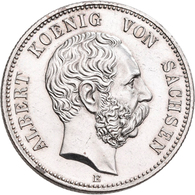 Sachsen: Albert 1873-1902: Silbermedaille In 2 Mark-Größe 1892 E, 11.16 G, Münzbesuch: Geprägt In Ge - Taler & Doppeltaler