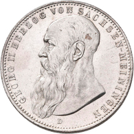 Sachsen-Meiningen: Georg II. 1866-1914: 2 Mark 1902 D, Bart Berührt Perlkreis Nicht, Jaeger 151b, Kr - Taler En Doppeltaler