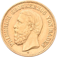 Baden: Friedrich I. 1852-1907: 5 Mark 1877 G, Jaeger 185. 1,96 G, 900/1000 Gold. Sehr Selten, Stempe - Gouden Munten