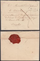 BELGIQUE LETTRE 1818 DE HOEI GRIFFE DE 22.5X6 VERS BRUXLLES   (BE) DC-5403 - 1815-1830 (Période Hollandaise)